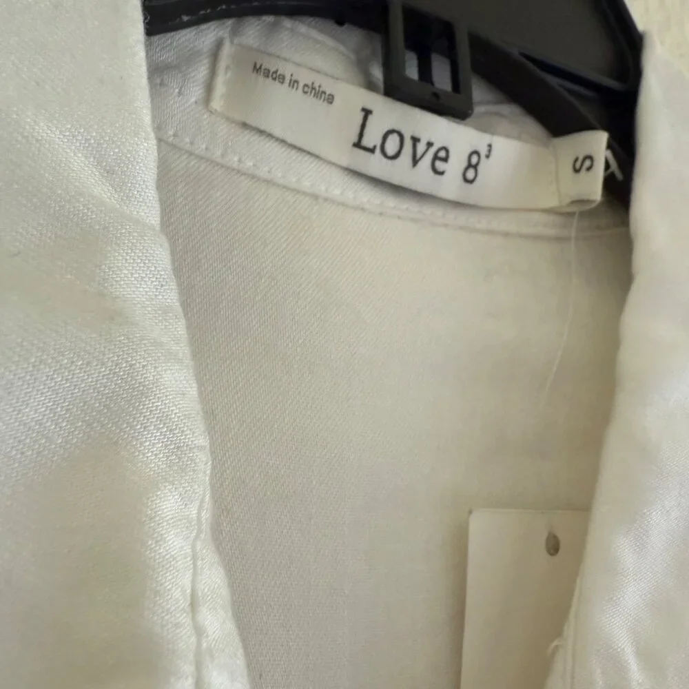 Love 8 Women’s Shirt Dress, Optic White, Small - Picture 4 of 9